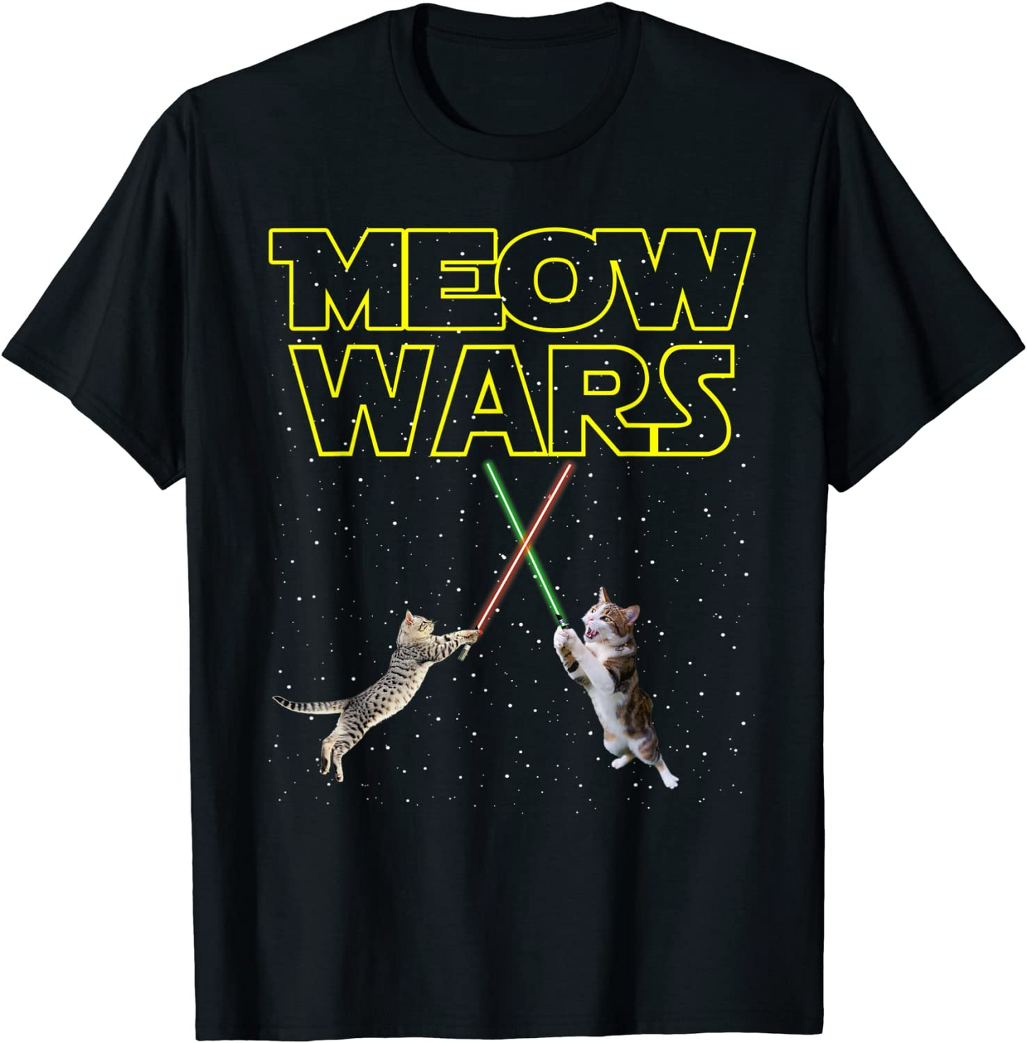 Meow Wars Cat Printed T-Shirt