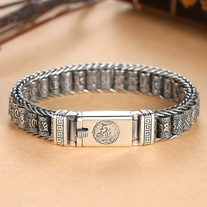 Men Lucky Buddhist Scripture Bracelets