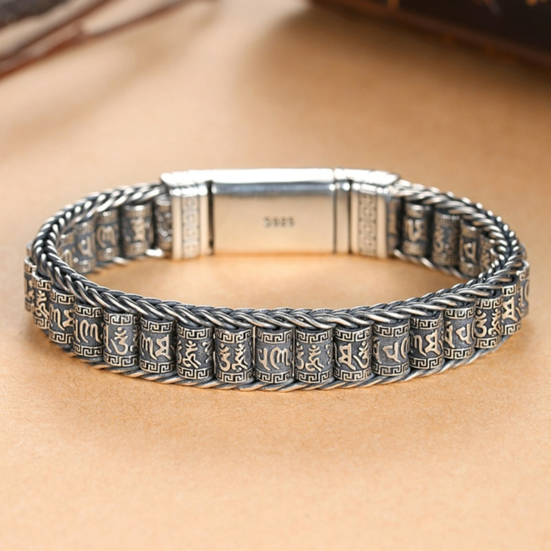 Men Lucky Buddhist Scripture Bracelets