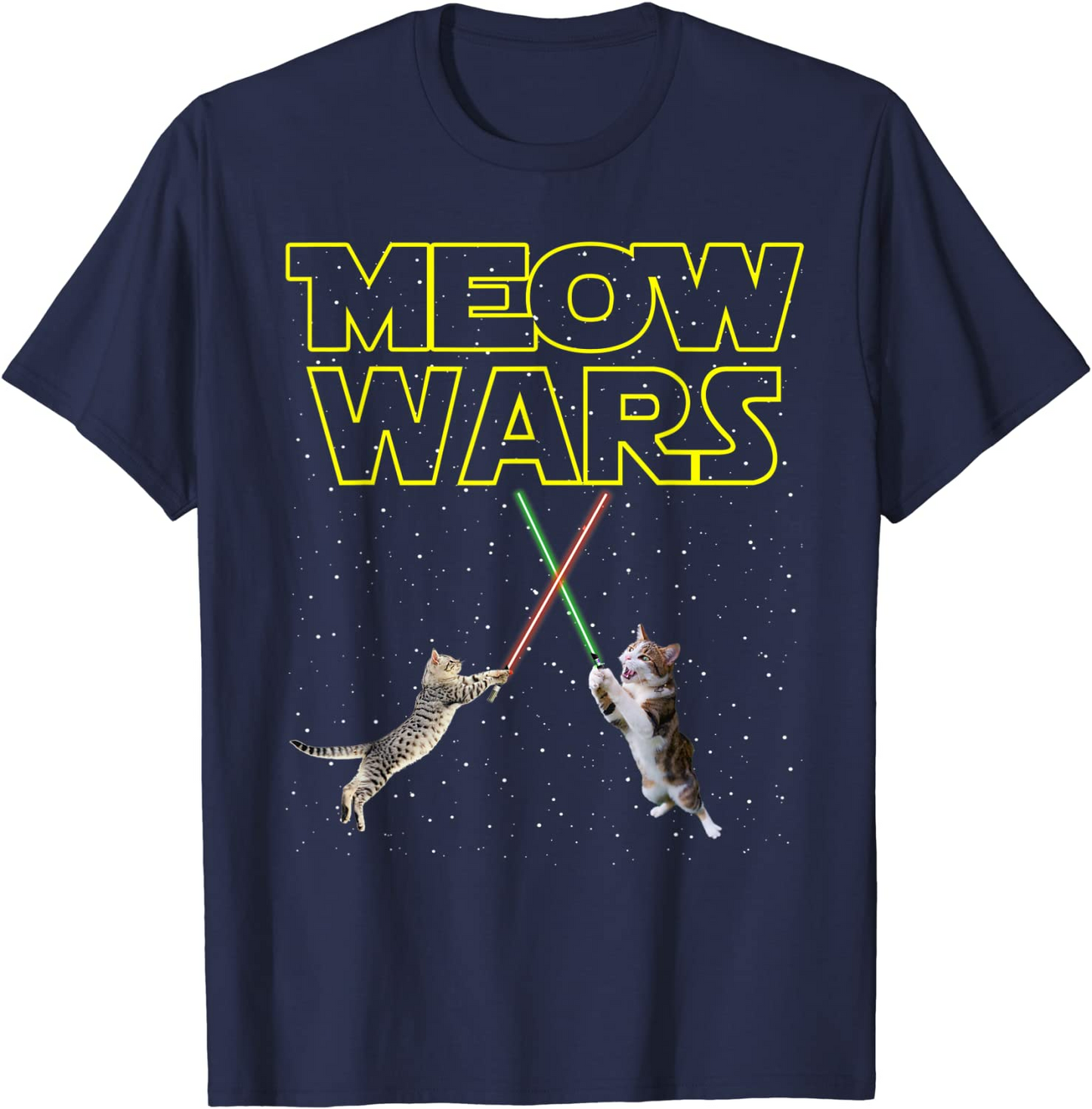 Meow Wars Cat Printed T-Shirt