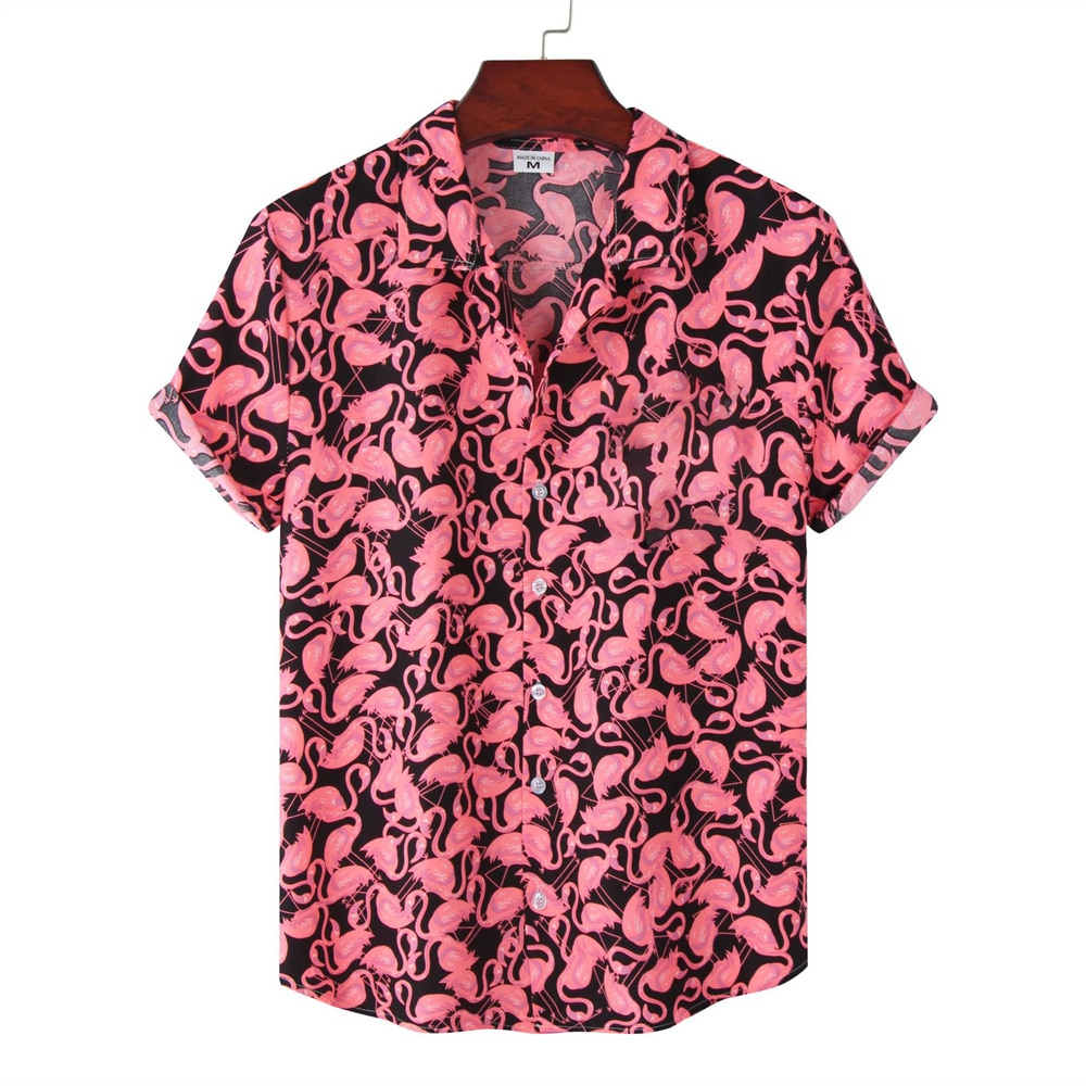 Men's Cool Beach Shirts with Flamingo Prints