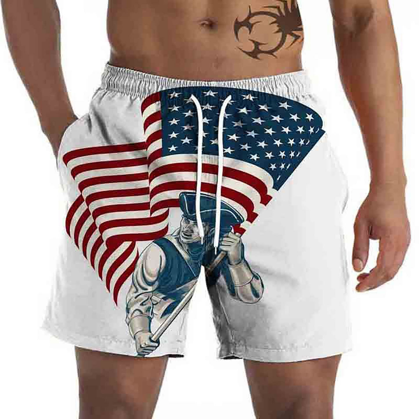 Casual  Independence Day Printed Shorts